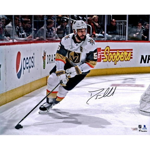 Deryk Engelland Vegas Golden Knights Autographed 16" x 20" White Jersey Skating Photograph - Fanatics Authentic Certified