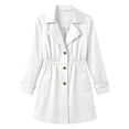 thumbnail image 6 of FDGIU Women's Lapel Collar Waist Mid Length Trench Coat, Adjustable Cuff Long Sleeve Button Down Lightweight Wind Jacket with Side Pockets for 2026 Spring Fall Daily Casual Layering, 6 of 8