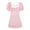 Pink, variant on Summer Plus Size Skirts for Womens Fashion Back Hollowed Out Solid Color Tie Short Sleeve