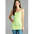 thumbnail image 4 of Essential Basic Women's Basic Casual Long Camisole Adjustable Strap Cami Layering Top Plus Size, 3XL, Neon Green, 4 of 4