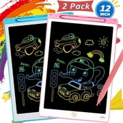 SAYLITA 2 Pack 12 Inch Writing Tablet Drawing Pad, Electronic Graphics Tablet, Colorful Led Writing Tablet Kids, Doodle Board Drawing Tablet Birthday Christmas Gifts for Kids Boy and Girls Adults