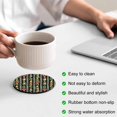 thumbnail image 3 of Christmas Black Coasters Set of 6, Absorbent Coasters for Drinks, Xmas Poinsettia Leaves Farmhouse Stripes Coaster for Desk Coffee Table Protection, Home Decor House Warming Gifts 4", 3 of 8