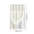 thumbnail image 3 of MMJ Shower Curtain Textured Color Block Waffle Weave Fabric Waterproof Snap Hooks Punch Free Bathroom Curtain 75x71in, 3 of 7