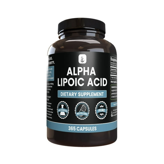 PURE ORIGINAL INGREDIENTS Alpha Lipoic Acid 365 Capsules No Magnesium Or Rice Fillers, Always Pure, Lab Verified