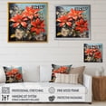 thumbnail image 4 of Designart "Passionate Poinsettias in Flower V" Floral Framed Wall Art Decor - Traditional Red Poinsettias Living Room Framed Canvas Art, 4 of 6