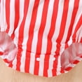 thumbnail image 4 of Povozer Baby Boy 4th of July Outfit Newborn Infant American Flag Romper One Piece Short Sleeve Waffle Knit Clothes,Size 3-6 Months,Red, 4 of 7