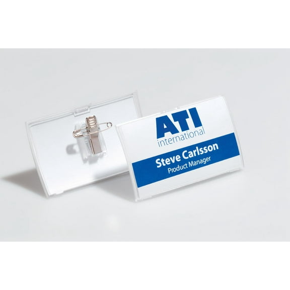 DURABLE Office Products Click-Fold Convex Badges (DBL821419), Transparent, Pack Of 25