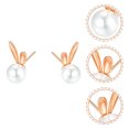 thumbnail image 1 of LIFKOME 1 Pair For Women Studs Set In With White And Rabbit Head Style, 1 of 7
