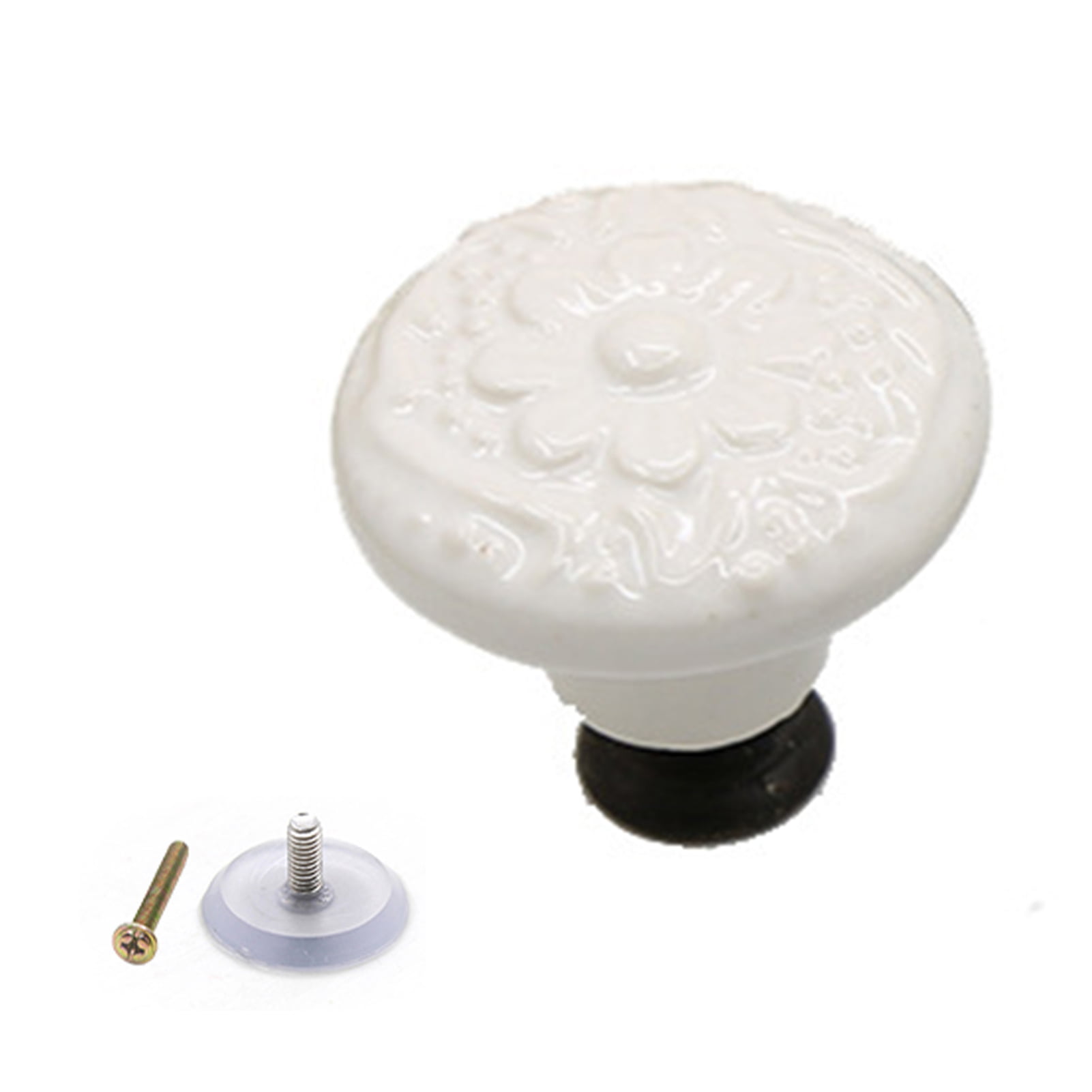 PACK of 10 White 38mm Porcelain Drawer Knobs Supplied with M4*25mm Screws 