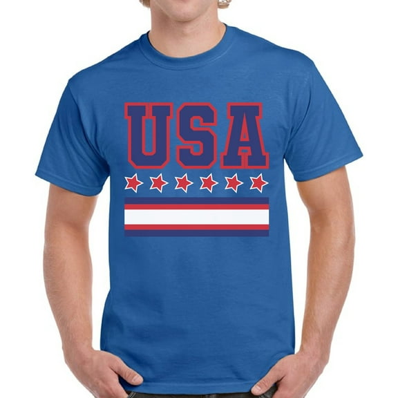 American Flag Shirts for Men - USA Graphic 4th of July Tee