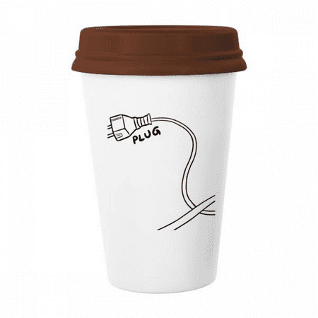 

Plug Line Hand-drawing Paint Mug Coffee Drinking Glass Pottery Cerac Cup Lid