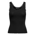thumbnail image 1 of ONLY Top para mujer - ONLSARA SHARAI LIFEW TANK TOP, encaje, acanalado, cuello redondo, algodón Negro L (Large), 1 of 6