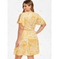 thumbnail image 3 of Vestido cruzado con estampado de hojas de talla grande Rosegal Suéteres Cárdigans, 3 of 5