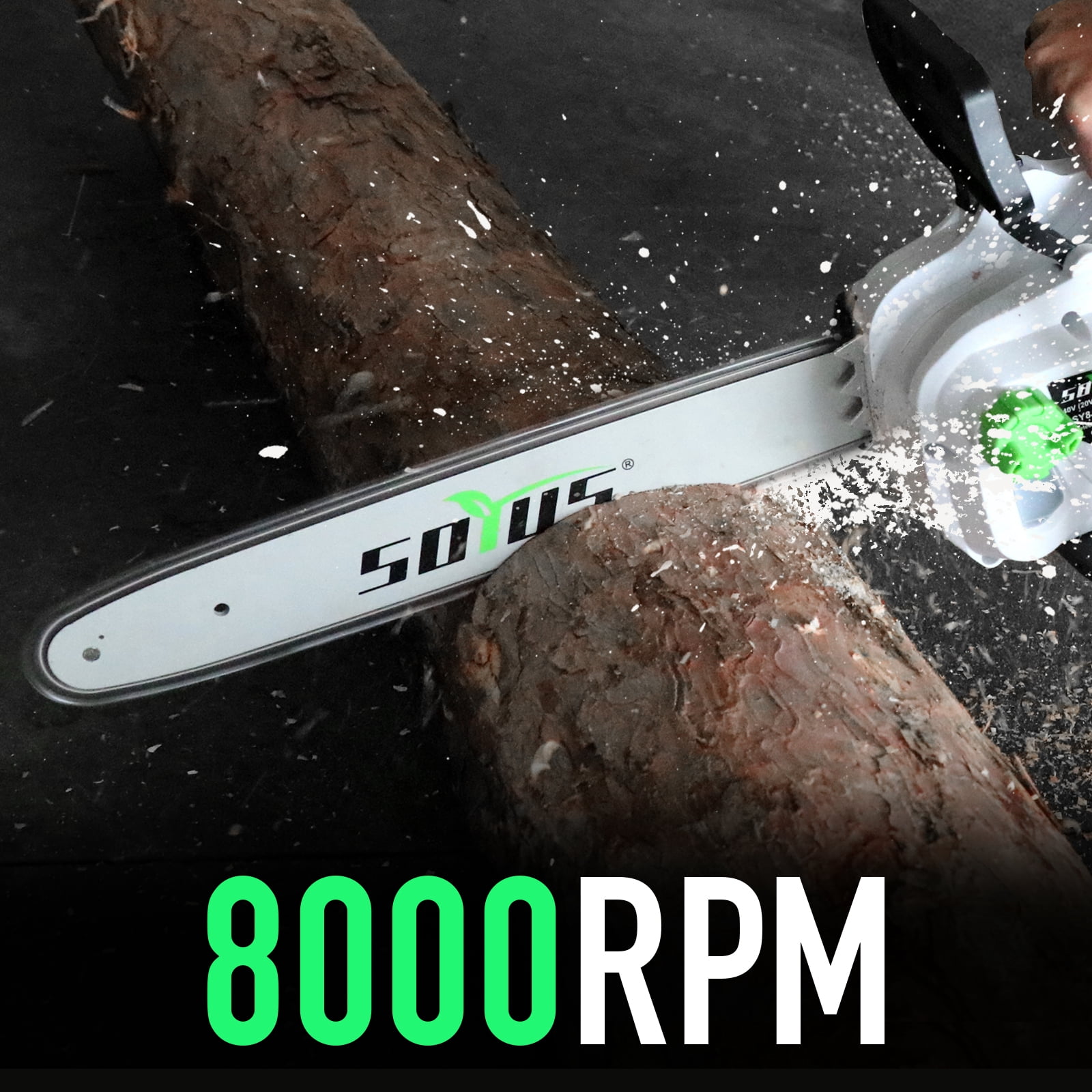 SOYUS 16-Inch Brushless Cordless Chainsaw, 40V Battery Operated with Automatic Chain Oiler 2x4.0Ah Batteries Included