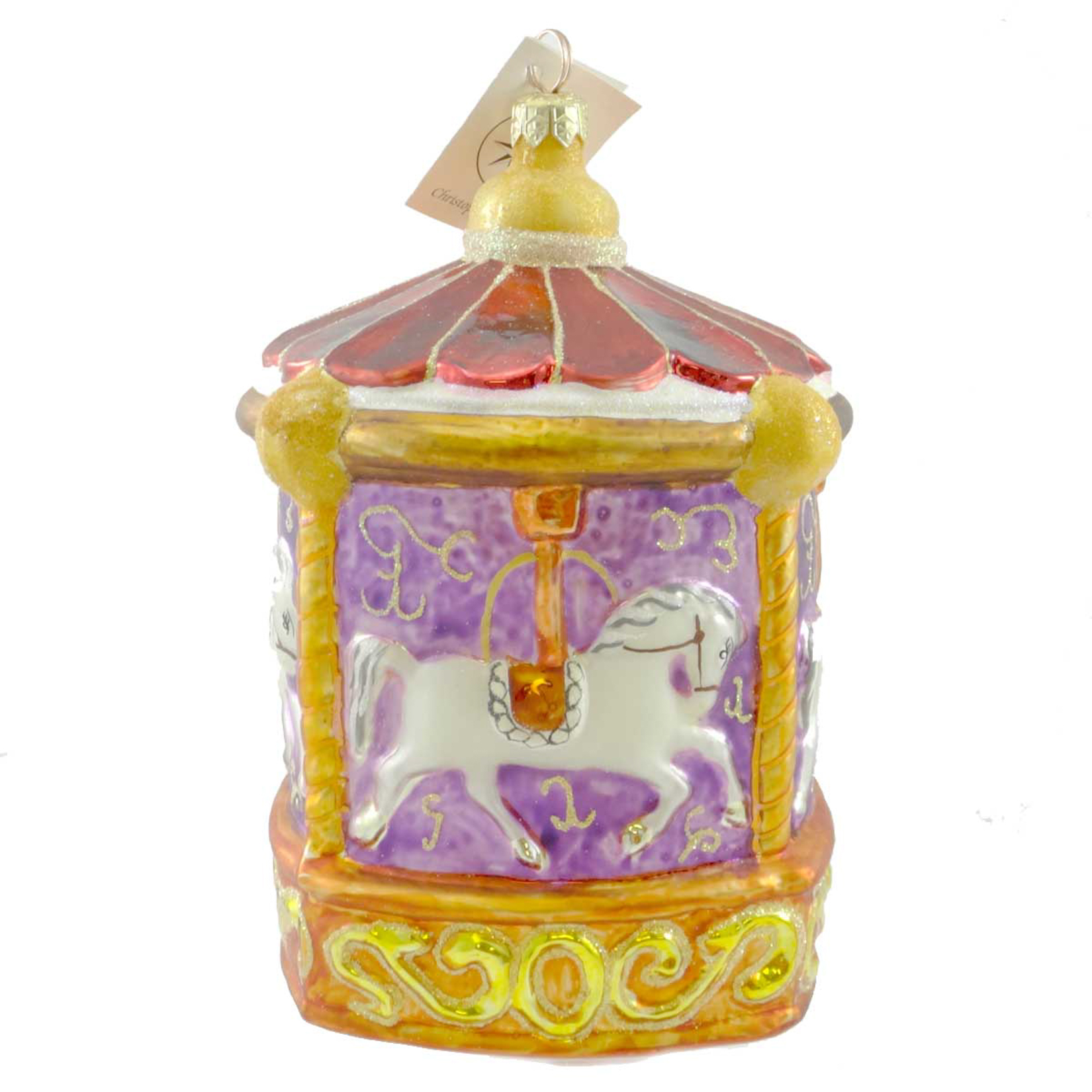 Christopher Radko CAROUSEL MAGIC Glass Ornament Horses Christmas