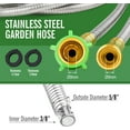 thumbnail image 2 of 304 Stainless Steel Garden Hose 10 ft with Female to Male Metal Connector, Anti-Leakage, Flexible & Lightweight Kink Free Water Hose, Easy to Use & Store (10ft), 2 of 6