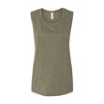 thumbnail image 1 of Bella Canvas Womens Flowy Scoop Blended Muscle Tank, S, Heather Olive, 1 of 7