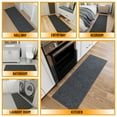 thumbnail image 6 of Ottomanson Hallway Runner Rug 2' x 5' Non-Slip Stain-Resistant Custom Size Carpet for Kitchen, Black, 6 of 13