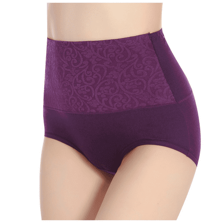 Fulorrnie Underwear for Women Plus Size High Waist Breathable Comfort Panties Briefs Moisture Wicking Elastic Panty Purple XXL