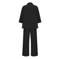 thumbnail image 6 of Timegard Lounge Sets for Women 2 Piece Plus Size Button up Shirts Side Split Wide Leg Pants Fall Loose Outfits, 6 of 6