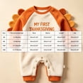 thumbnail image 4 of mgoYE My First Thanksgiving Baby Boy Girl Outfit Little Turkey Jumpsuit Romper Onesie Newborn Thanksgiving Clothes(White,3-6 Months), 4 of 5