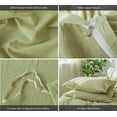 thumbnail image 6 of MooMee Duvet Cover Set 100% Washed Cotton Linen Like Textured Breathable 3 Piece (Lime Green, Queen), 6 of 6