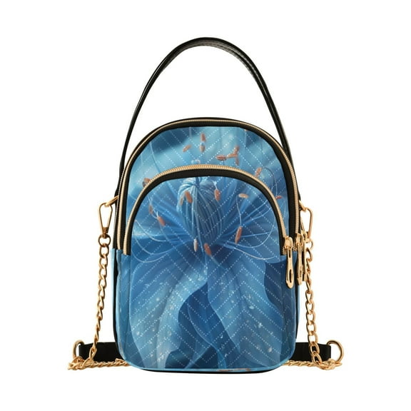 ALAZA Chain Crossbody Bags for Women Blooming Flower Shoulder Handbag Phone Purse