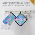 thumbnail image 4 of Yayeee Oven Mitts and Pot Holder Set of 4 Heat Resistant Kitchen Gloves Baking Hot Pad, Neon Starfish Pattern, 4 of 5