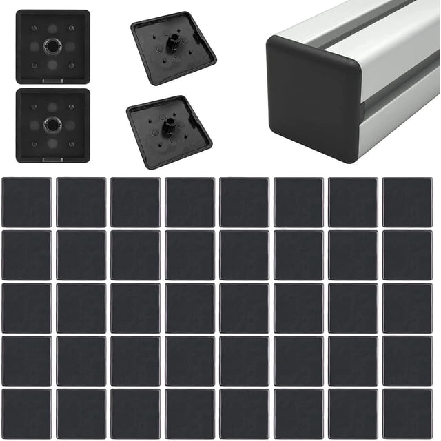 40 Piezas Tapas de Extremo de Extrusión de Aluminio, Tapas de Extremo de Perfil de Aluminio de 30 x 30 mm, para Perfil de Construcción de Aluminio
