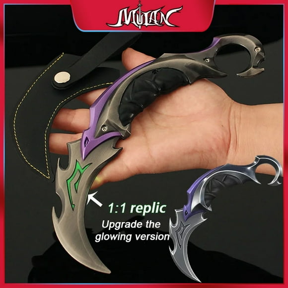Serie de armas cuerpo a cuerpo Valorant de 22 cm, modelo de metal Reaver EP 5 Karambit, réplica de espada, juego 1:1, arma, cuchillo, juguetes, adornos