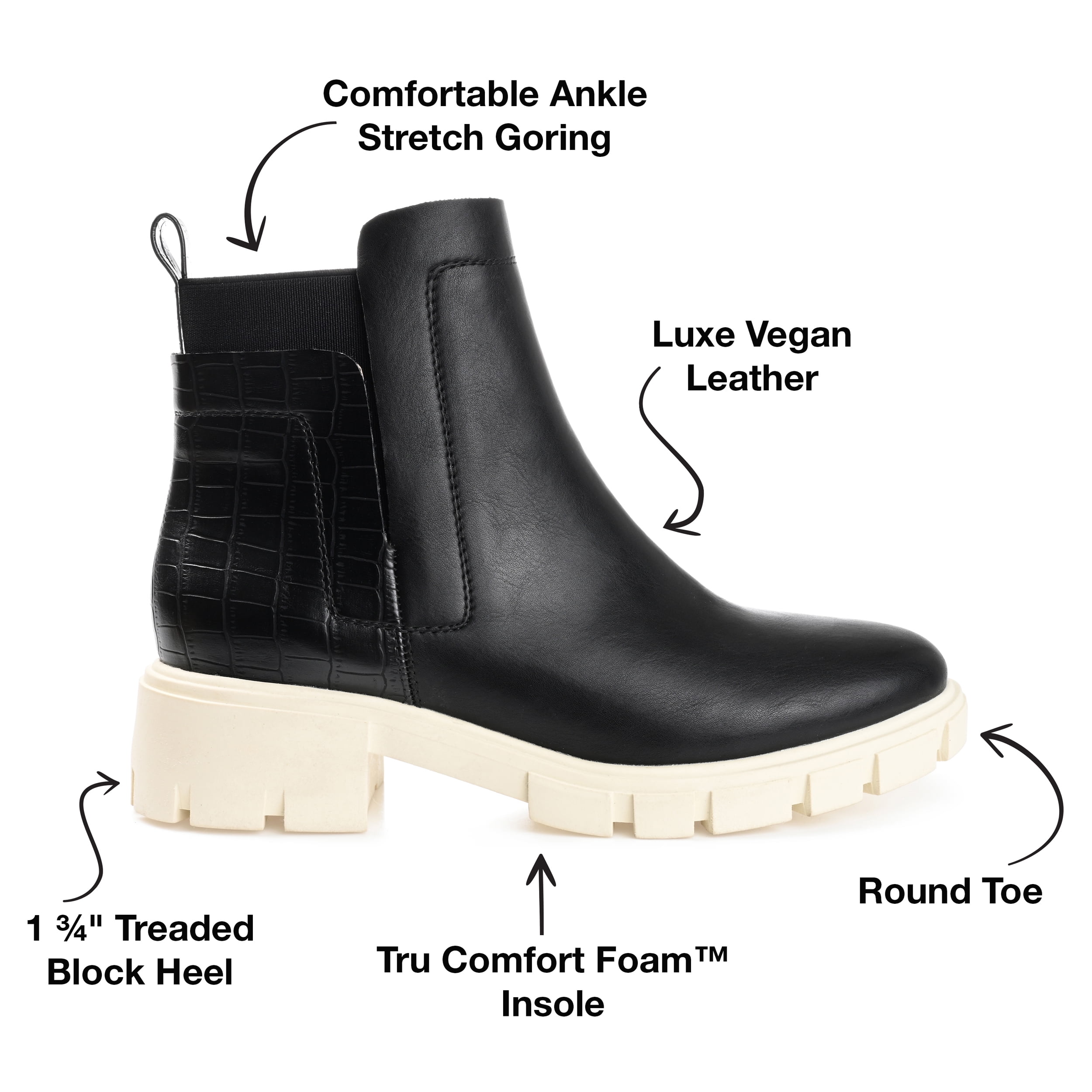 Journee Womens Jeeva Inside Zip Block Heel Booties