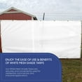 thumbnail image 6 of Tarps Now 8' x 16' White Heavy Duty Mesh Tarp with Brass Grommets - UV Resistant Reflective White 75% Sun Shade, Backyard, Patios, Breezeways, Gazebos, Kennels, Mesh for Flatbeds, Trucks or Trailers, 6 of 9