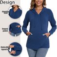 thumbnail image 6 of Bearsland Women's Maternity Hoodie Long Sleeves Shirt Casual Vneck Top Pregnancy Sweatshirt Tunics, 6 of 7
