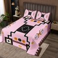 thumbnail image 2 of Erosebridal Tribal Aztec Coverlet Set King,Black Pink Bedding Set,Geometry Room Decor,3-Piece, 2 of 5