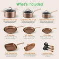 thumbnail image 3 of NutriChef 20 Piece Nonstick Kitchen Cookware Pots & Pans Set, Bronze (4 Pack), 3 of 7