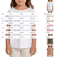 thumbnail image 4 of Toddler Girls Short Sleeve Shirts Pleated Neck Cotton Linen T-Shirts Baby Girl Summer Tee Tops Size 1‐6T Casual Loose Tees, 4 of 5