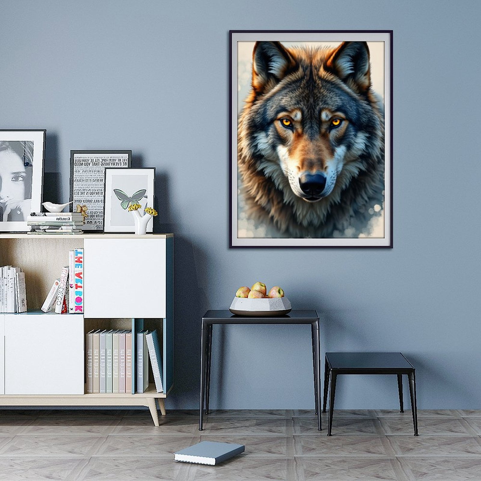 Diamond Art Kits for Adults - 5d Wolf Portrait Intense Eyes Diamond Painting for Adults, Diamond Art for Adults Beginners, Frameless Diamond Painting Kits for Adults for Home Wall Decor