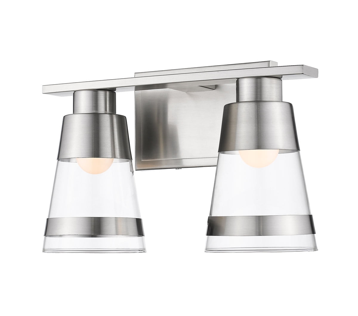 Bathroom Vanity 2 Light Fixtures With Brushed Nickel Finish Steel
