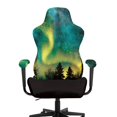 thumbnail image 2 of HELLHERO Northern Lights Forest Stretchable Gaming Chair Cover with Armrest Covers for Office Game Room, Non-Slip Soft Set of 4 Computer Chair Covers with Armchair Slipcovers, 2 of 10
