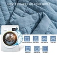 thumbnail image 2 of KASENTEX Quilt Mini Set-Stone Washed-Super Soft Bedspread-Light Weight-White Down Alternative Microfiber Fill-Machine Washable-Solid Colors, 2 King Shams, Blue, King + 2 King, 2 of 5