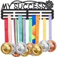 thumbnail image 1 of Colgador de medallas con texto inspirador "Mi éxito" Soporte para medallas con gancho de hierro Marco para premios Cinta de ánimo Cordón para medallas Colgador de pared, 1 of 7