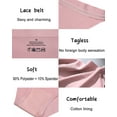 thumbnail image 4 of HYwys 6 Pack Seamless Underwear for Women High Cut Bikini Panties Stretch Invisible No Show Lace Cheeky Panty Pack, 4 of 6