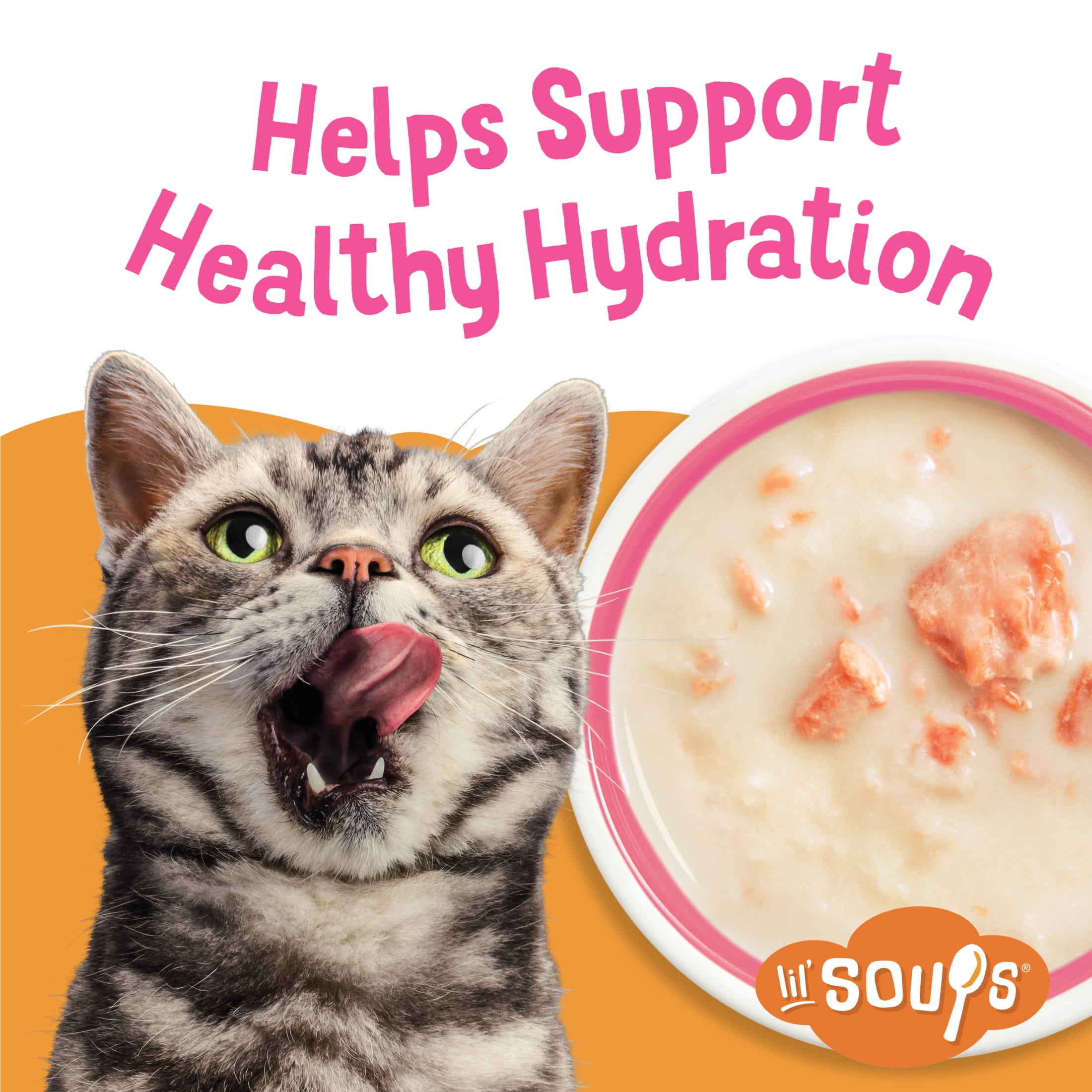 Purina Friskies Grain Free Lickable Cat Food Toppers Lil’ Soups With Sockeye Salmon in Chicken Broth, 1.2 oz Cups