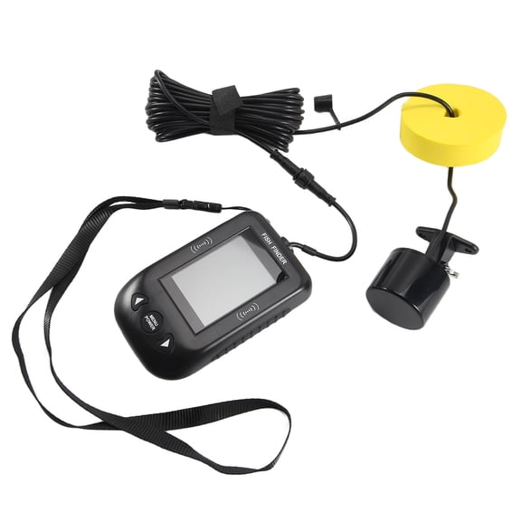 Portable Fish Finder Water Depth Temperature Fishfinder with Wire Sonar Sensor Transducer for Fishing Black