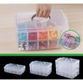 thumbnail image 6 of 3-Layer Craft Storage Box, Large Clear Plastic Organizer Box with 30 Adjustable Compartments, Large Organizer for Craft, Embroidery Supplies, Threads, Kids Toys, Beauty Tools, Nail Polish & Jewelry, 6 of 9