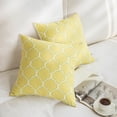 thumbnail image 3 of Phantoscope New Living Series Square Decorative Throw Pillow Cover , 18" x 18", Yellow/Green Net, 2 Pack, 3 of 3