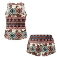 thumbnail image 4 of Xoenoiee Aztec Cow American Tribal Print Tankini Swimsuits for Women 2026, Two Piece Tummy Control Bathing Suit, Lightweight Swim Tops with Short Swimwear, 3XL, 4 of 7