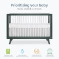 thumbnail image 2 of Dream On Me Carter 5-in-1 Full Size Convertible Crib / 3 Mattress Height Settings/JPMA Certified/Made of New Zealand Pinewood/Sturdy Crib Design, Olive & White Olive and White, 2 of 6