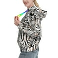 thumbnail image 2 of Wukai Leopard And Zebra Print Womens Hoodies Fleece Sweatshirts Long Sleeve Sweaters Pullover Fall Outfits Winter Clothes-Small, 2 of 7