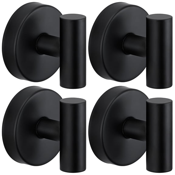 Suction Cup Hooks for Shower,Heavy Duty Shower Towel Suction Hooks,No Drill Wall Mounted Towel Hooks for Bathrooms Wall,Kitchen,Glass,Mirror,Tile to Hang Towels,Robes,Matte Black 4 Pack